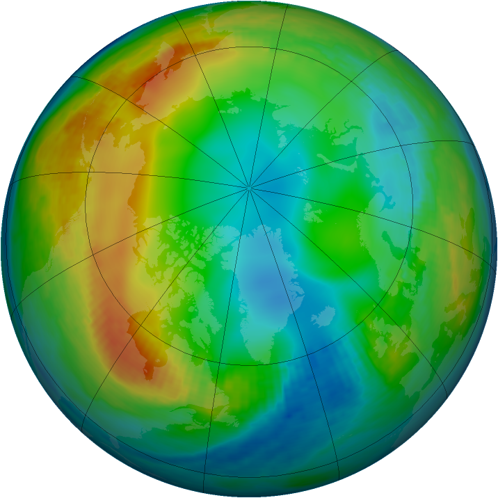 Arctic ozone map for 09 December 1983